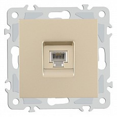 Розетка телефонная rj-11 без рамки arte milano am-206 206.51-1.shampan
